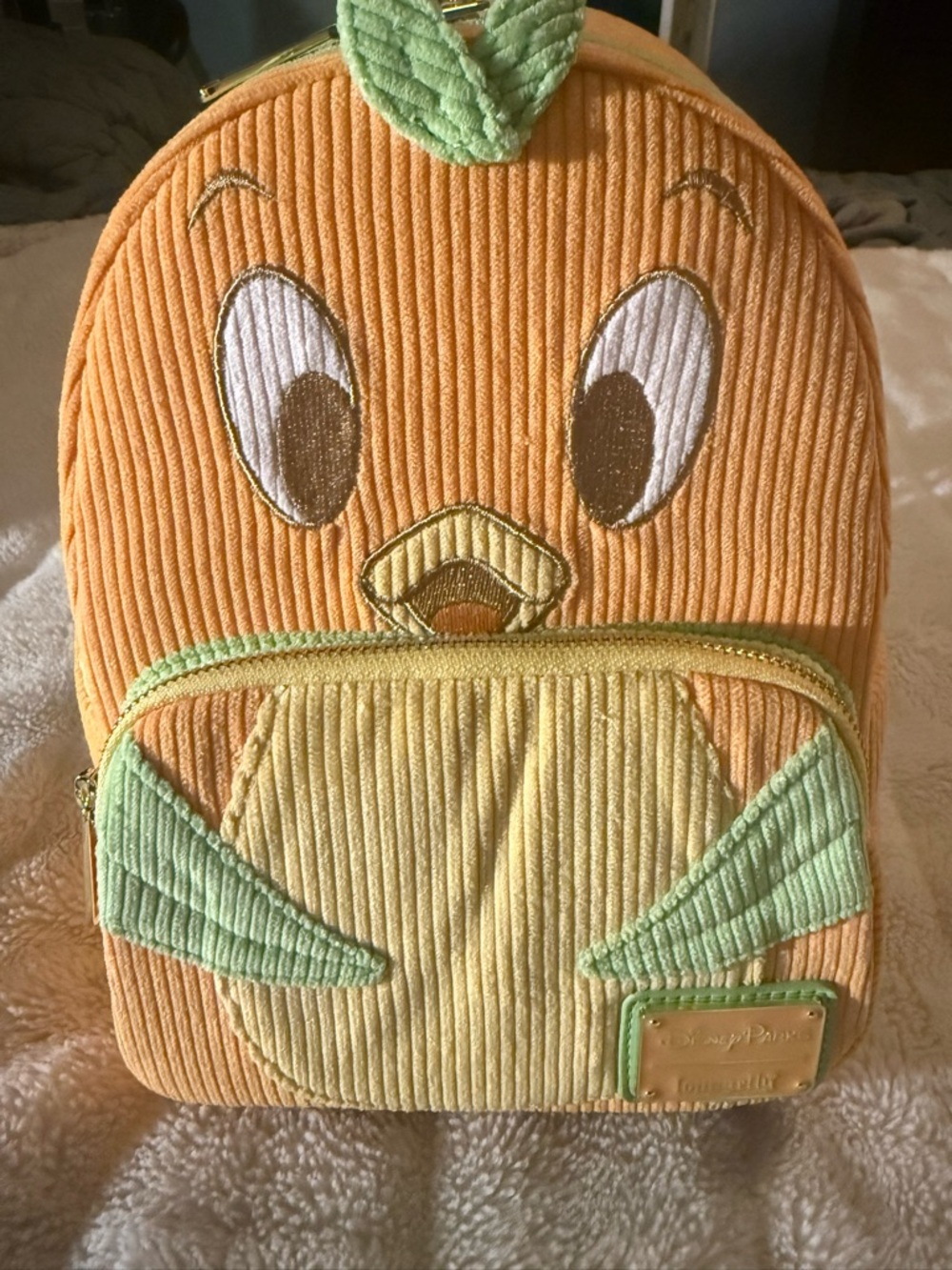 Disney Parks Orange Bird Corduroy Mini Loungefly Backpack New with tags 🍊 - Picture 11 of 11